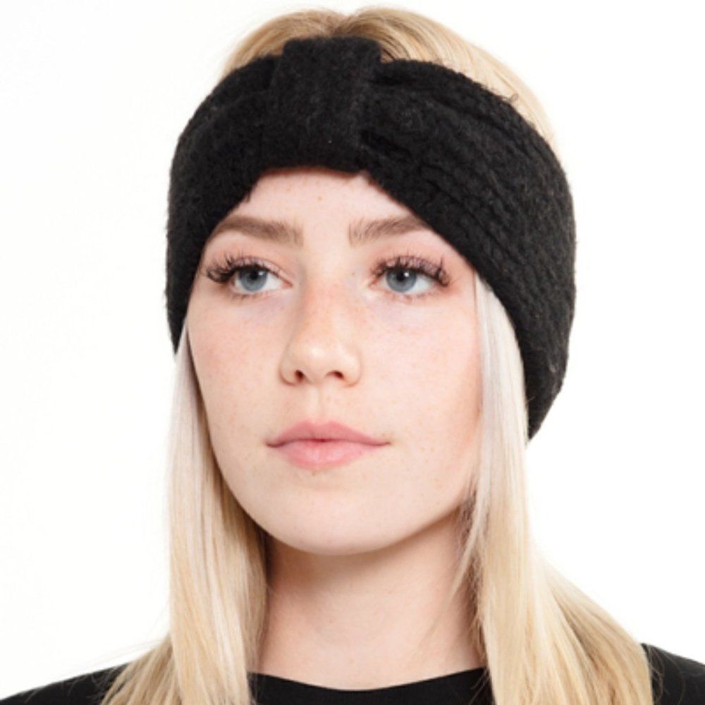 Black Knot Knit Winter Headband - Brand New